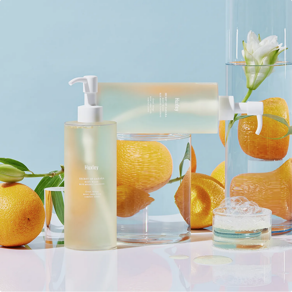 Huxley Body Wash Blue Medina Tangerine 300mL - Image 3